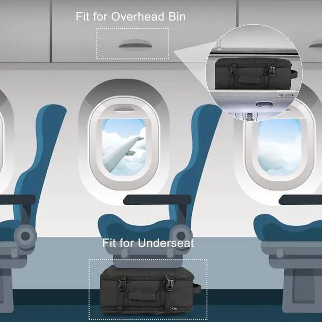 Alt view image 6 of 7 - Travel Backpack for Men Women Laptop Backpack 15.6 Inch Flight Approved Carry on Backpack Overnight Business College School Weekender Luggage Daypack, Black