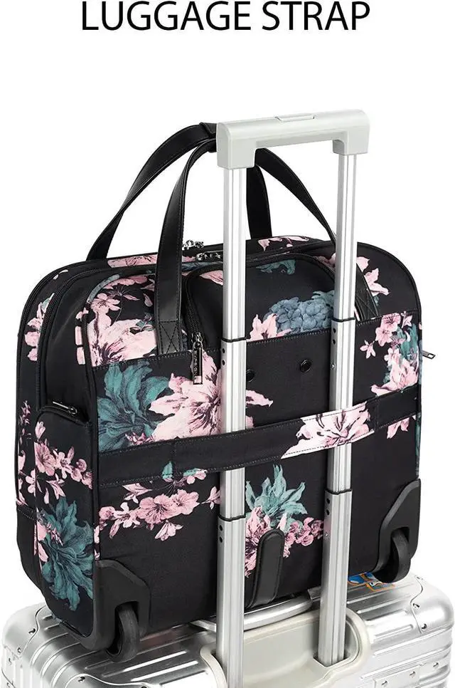 Alt view image 6 of 7 - EMPSIGN Rolling Laptop Bag Rolling Briefcase for Women Roller Bag for 15.6 Inch Laptop Briefcase on Wheels with RFID Pockets Water-Proof Overnight Bags with Wheels