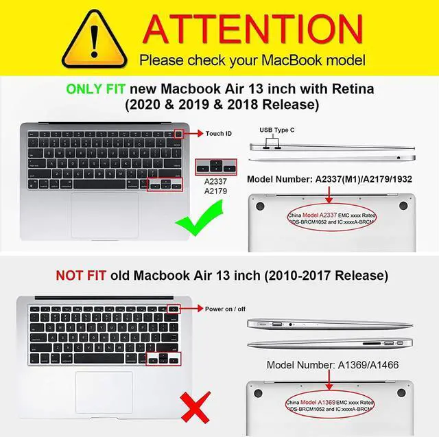 Alt view image 2 of 7 - Fintie Case for MacBook Air 13 Inch (2020 & 2019 & 2018 Release) A2179 / A1932 - Protective Snap On Hard Shell Cover for New MacBook Air 13 Retina Display with Touch ID, Frost Clear