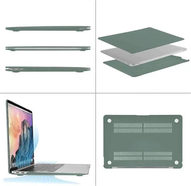 Alt view image 5 of 6 - MOSISO Compatible with MacBook Air 13 inch Case 2022 2021 2020 2019 2018 A2337 M1 A2179 A1932 Retina Display Touch ID, Plastic Hard Shell&Keyboard Cover&Screen Protector&Storage Bag, Midnight Green