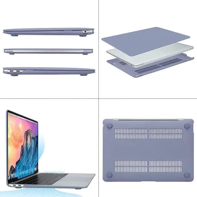 Alt view image 5 of 6 - MOSISO Compatible with MacBook Air 13 inch Case 2022 2021 2020 2019 2018 Release A2337 M1 A2179 A1932 Retina Display with Touch ID, Plastic Hard Shell Case & Keyboard Cover Skin, Lavender Gray
