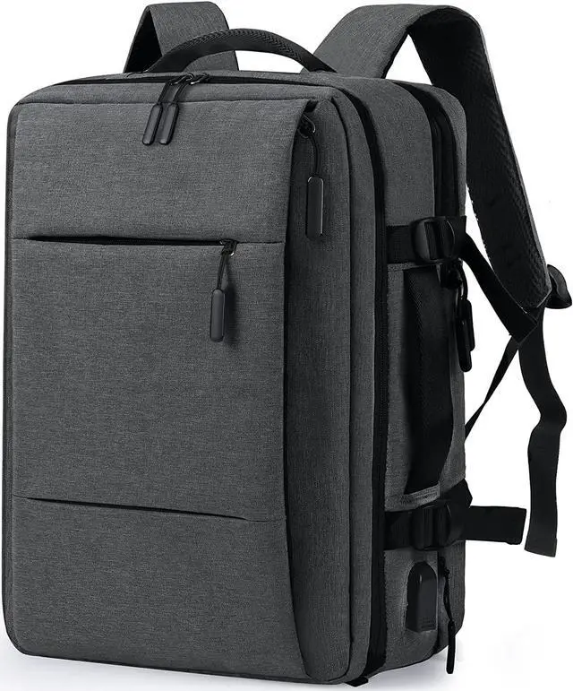Main image of Travel Backpack 15.6 inch Flight Approved Carry On Luggage Backpack Expandable Laptop Backpack for Men Women Business Overnight Weekender College Backpack with USB Charging Port, Dark Grey