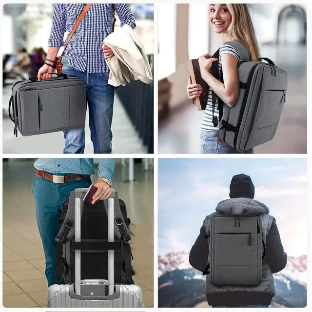 Alt view image 6 of 6 - Travel Backpack 15.6 inch Flight Approved Carry On Luggage Backpack Expandable Laptop Backpack for Men Women Business Overnight Weekender College Backpack with USB Charging Port, Dark Grey