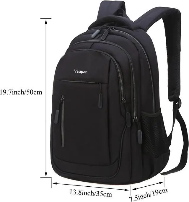 Alt view image 2 of 7 - Business Travel Laptop Backpack, Water Resistant College Computer Bag Gifts with USB Charging Port for Men & Women Fits 15.6 Inch Notebook (Black)
