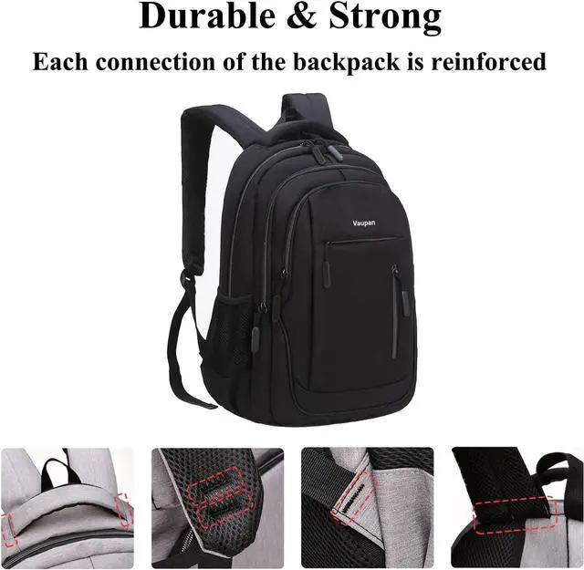 Alt view image 7 of 7 - Business Travel Laptop Backpack, Water Resistant College Computer Bag Gifts with USB Charging Port for Men & Women Fits 15.6 Inch Notebook (Black)