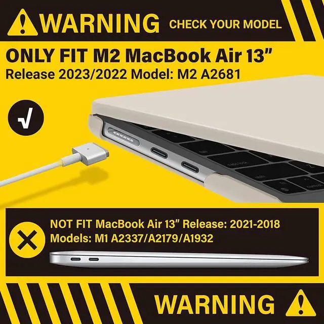 Alt view image 3 of 7 - IBENZER Compatible with M2 2023 2022 MacBook Air 13 inch case, Model A2681, Hard Shell Case&Keyboard Cover&Screen Film for New M2 Mac Air 13.6 in with Touch ID, Rocky Gray, CA-AT13-KK-RKGY+2