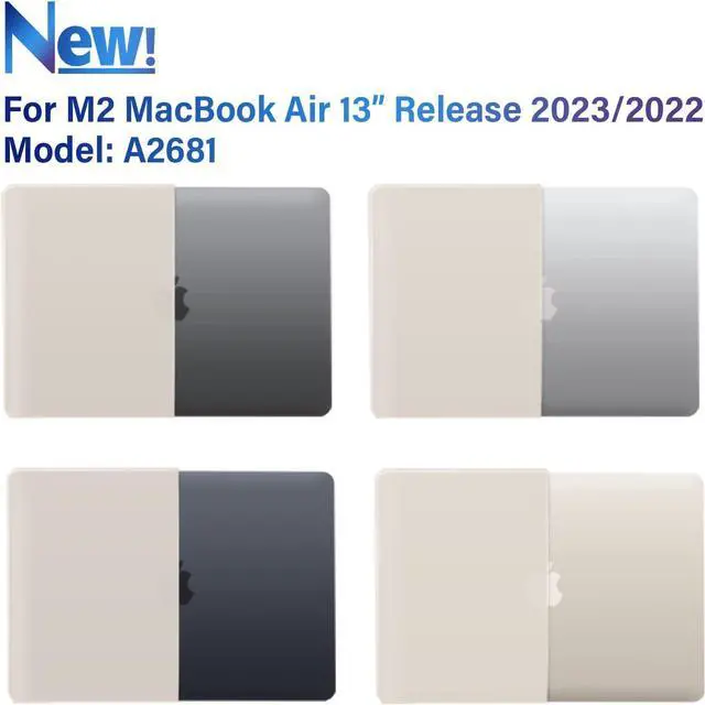 Alt view image 4 of 7 - IBENZER Compatible with M2 2023 2022 MacBook Air 13 inch case, Model A2681, Hard Shell Case&Keyboard Cover&Screen Film for New M2 Mac Air 13.6 in with Touch ID, Rocky Gray, CA-AT13-KK-RKGY+2