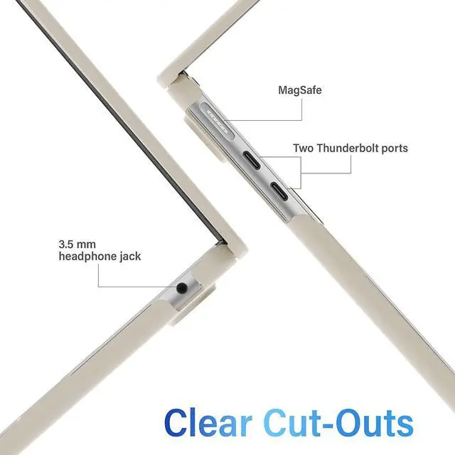 Alt view image 5 of 7 - IBENZER Compatible with M2 2023 2022 MacBook Air 13 inch case, Model A2681, Hard Shell Case&Keyboard Cover&Screen Film for New M2 Mac Air 13.6 in with Touch ID, Rocky Gray, CA-AT13-KK-RKGY+2