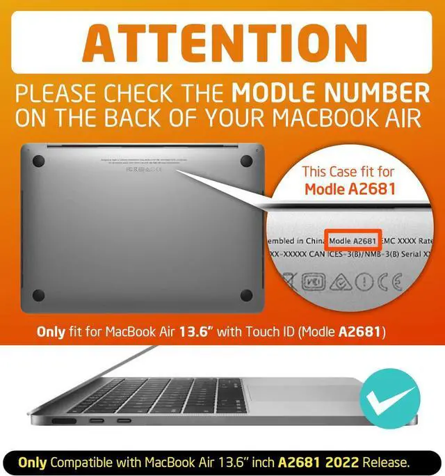 Alt view image 2 of 7 - SUPCASE Unicorn Beetle Case for MacBook Air 13.6 Inch (2022) A2681 M2 Chip, Dual Layer Hard Shell Protective Cover for MacBook Air 13.6" with Touch ID (Black)