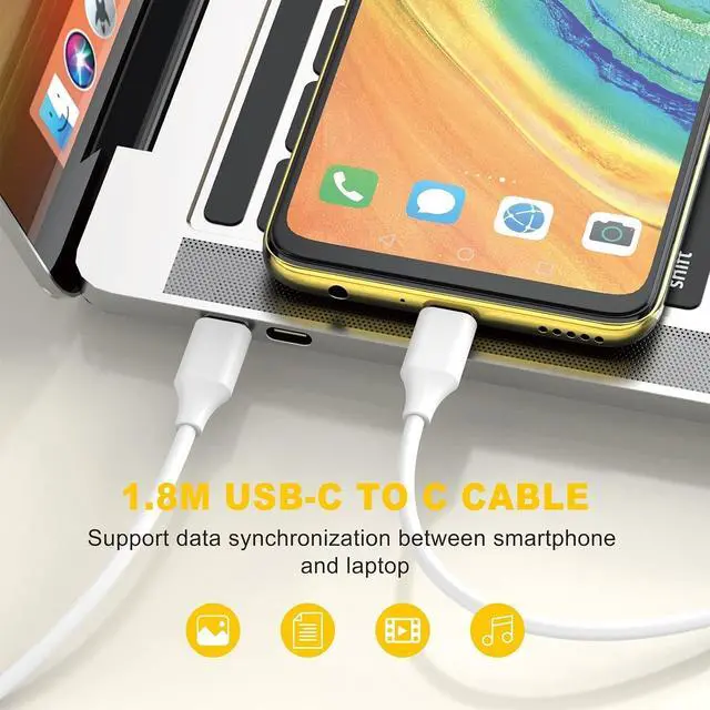 Alt view image 3 of 6 - Macbook Air Charger, Macbook Charger 100W for MacBook Air 13 Inch 2020 2019 2018 A1466;MacBook Pro 13/14/15/16 Inch 2021 2020 2019 2018 2017 2016 2015 A1502; i-Pad Pro;Macbook Adapter with USB C Cable