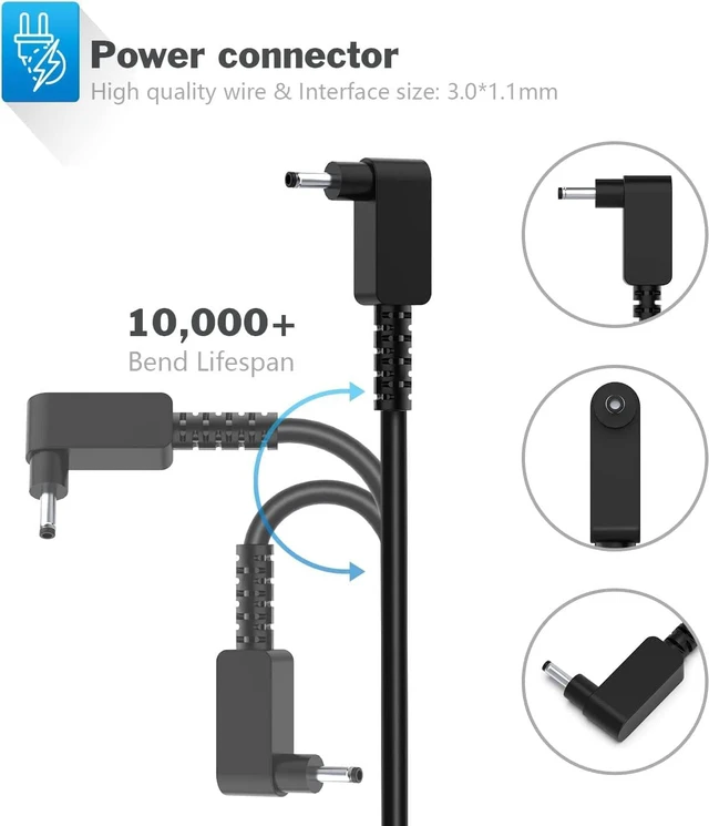 Alt view image 2 of 7 - VUOHOEG 65W Laptop Charger Compatible with Acer Chromebook 11 13 14 15 R11 CB3 Series CB3-111 CB3-532-C47C CB3-431 CB3-431-C5FM CB3-131 CB3-111-C8UB CB3-131-C3SZ CB3-532 CB3-111-C670