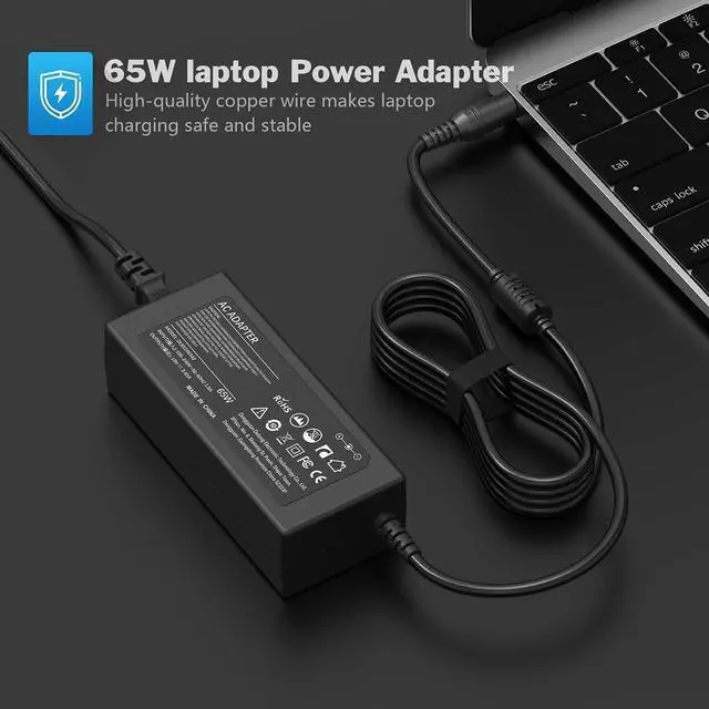Alt view image 6 of 7 - 65W Laptop Charge for Acer Aspire E15 E5 E5-575 E5-521 R3 R3-471 Aspire 5 V5 V3 R7 M5 S3 E1 ES1 ES1-511 ES1-531 ES1-111M PA-1650-86 5742 5750 5349 N15Q1 Adapter Power Supply Cord