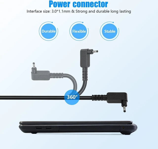 Alt view image 3 of 6 - N15Q8 Laptop Charger for Acer Chromebook CB3 CB5 CB3-431 CB3-532 CB5-132T 15 CB3-131 CB3-131-C3SZ C731 C720 C740 C738T PA-1450-26 A13-045N2A N15Q9 R11 R13 Swift Spin 1 3 5 Power Cord Replacement