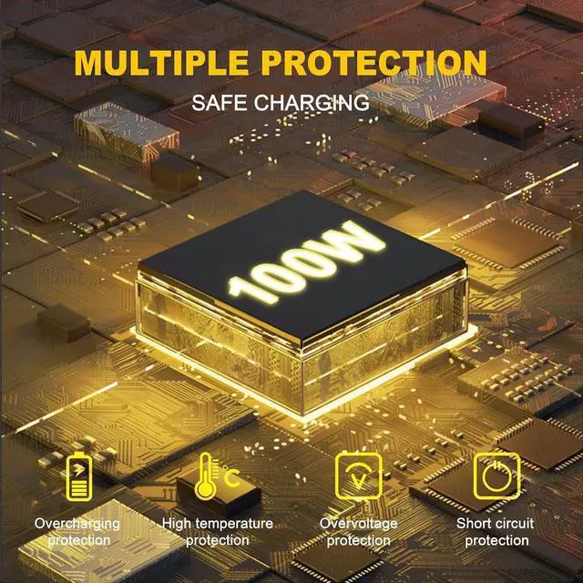 Alt view image 4 of 6 - Macbook Air Charger, Macbook Charger 100W for MacBook Air 13 Inch 2020 2019 2018 A1466;MacBook Pro 13/14/15/16 Inch 2021 2020 2019 2018 2017 2016 2015 A1502; i-Pad Pro;Macbook Adapter with USB C Cable