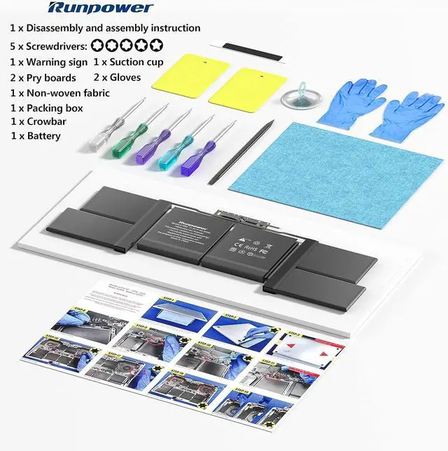 Alt view image 7 of 7 - A1953 Battery, Laptop Battery A1953 for MacBook Pro 15 inch A1990 Battery Mid 2018 2019 Replacement Battery Lithium Polymer EMC 3215 3359(11.4V 84.36WH 7400mAh)