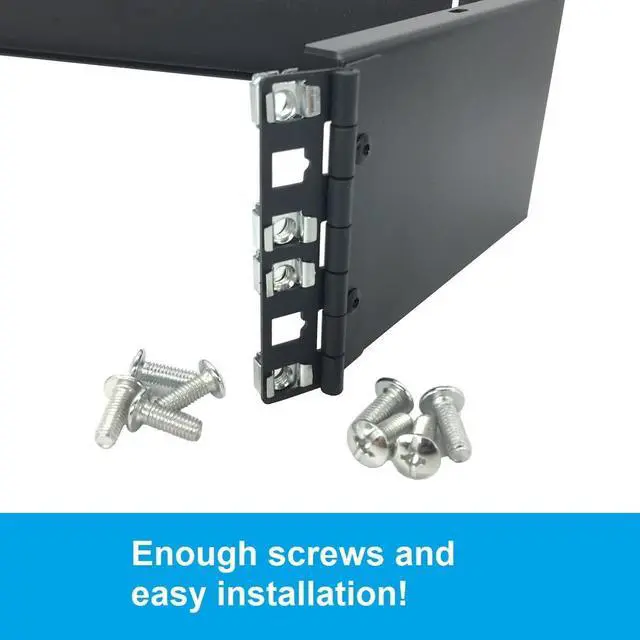 Alt view image 4 of 7 - Jingchengmei 2U 19-inch Foldable Hinged Wall Mount Patch Panel Bracket- 6-inch Deep Horizontal Rack for 19" Networking Equipments (JCM-HWMB2U)