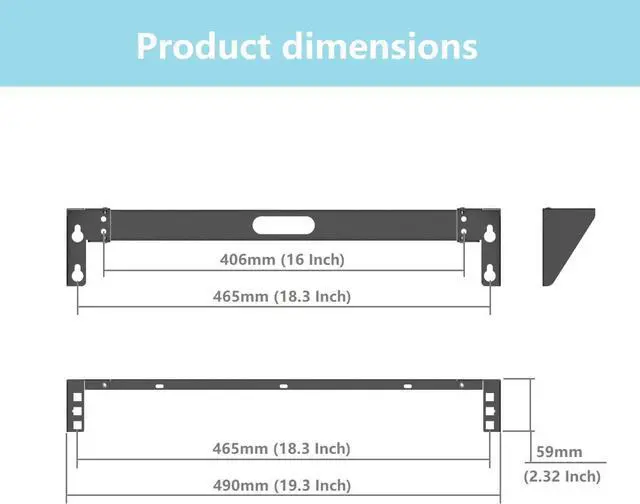 Alt view image 4 of 6 - 1U Vertical Wall Mount Rack - Foldable Patch Panel Bracket for 19 inches Networking Equipments Including Hardware