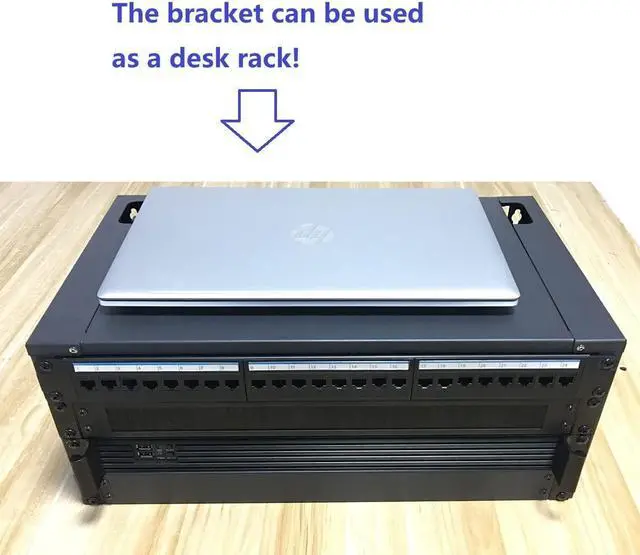 Alt view image 3 of 7 - Jingchengmei 4U Wall Mount Patch Panel Bracket with Top Cover- 12 inch Deep - 19" Patch Panel Rack for Shallow Network Equipment- 44lbs Capacity (JCM-OWMC4U)
