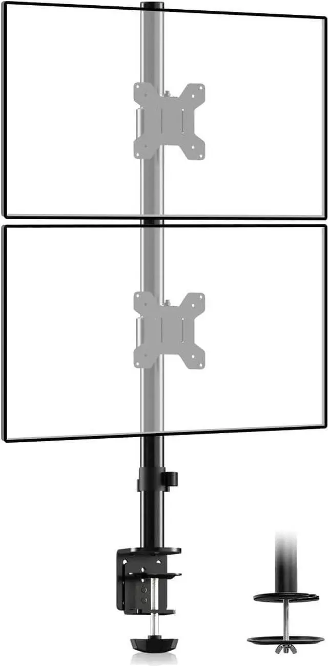 Main image of Suptek Dual LED LCD Monitor Stand up Desk Mount for 2 / Two Screens up to 32 inch Extra Tall 31.5" Pole Heavy Duty Fully Adjustable Stand Vertical Array (MD6802)