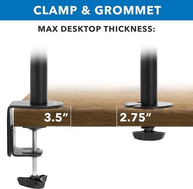 Alt view image 7 of 7 - Mount-It! Triple Monitor Mount 3 Screen Desk Stand for LCD Computer Monitors for 19 20 22 23 24 27 Inch Monitors VESA 75 and 100 Compatible Full Motion, 54 lbs Capacity (MI-1753),Black