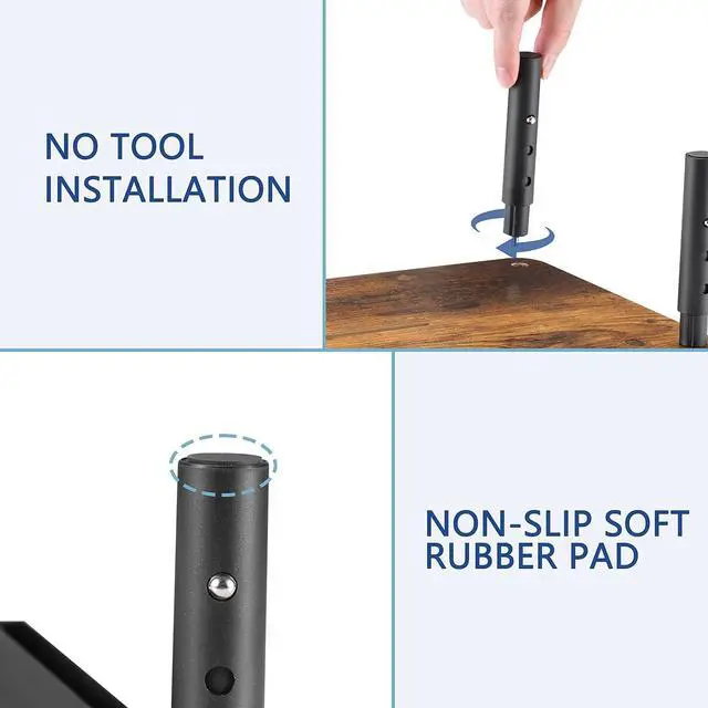 Alt view image 5 of 7 - ETHU Dual Monitor Stand ,Double Monitor Riser for PC,Computer, Laptop and Printer,3 Adjustable Shelf Length and Angle Desktop Stand Organizer with Phone Holder and Drawer,Office Accessories.