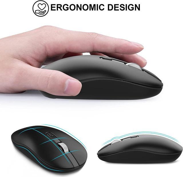 Alt view image 3 of 7 - cimetech Type C Wireless Mouse, USB C Mouse 2.4G Silent Cordless Mice with Type C Receiver, Portable Computer Mouse for Laptop, Notebook, MacBook Pro Air, Windows, Linux - Ambidextrous Black