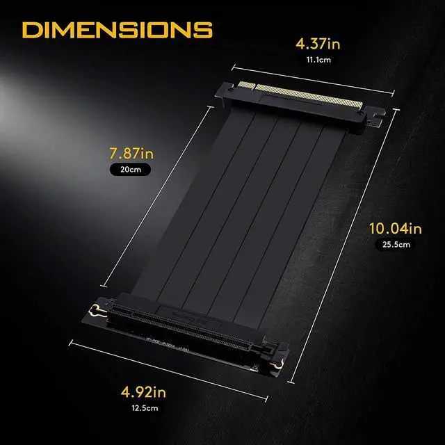 Alt view image 2 of 7 - EZDIY-FAB [20cm] PCIE 3.0 16x Extreme High Speed Riser Cable PCI Express Port GPU Extension Card-Right Angle Connector
