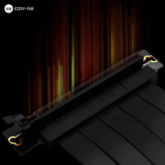 Alt view image 4 of 7 - EZDIY-FAB [20cm] PCIE 3.0 16x Extreme High Speed Riser Cable PCI Express Port GPU Extension Card-Right Angle Connector