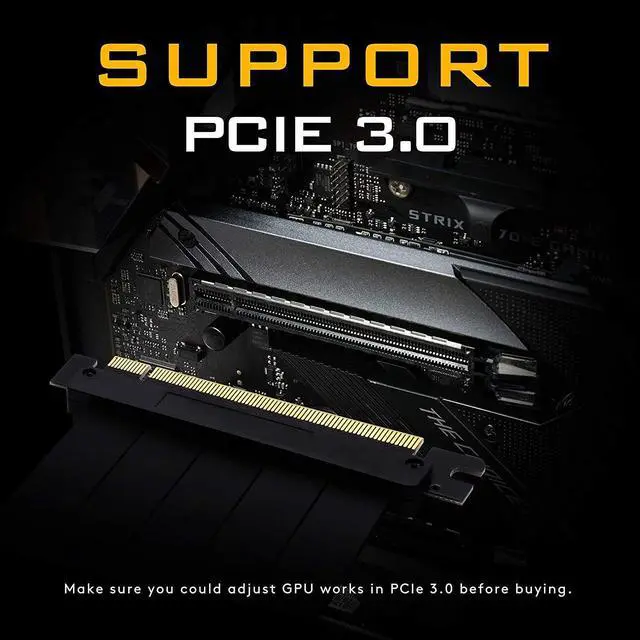 Alt view image 7 of 7 - EZDIY-FAB [20cm] PCIE 3.0 16x Extreme High Speed Riser Cable PCI Express Port GPU Extension Card-Right Angle Connector