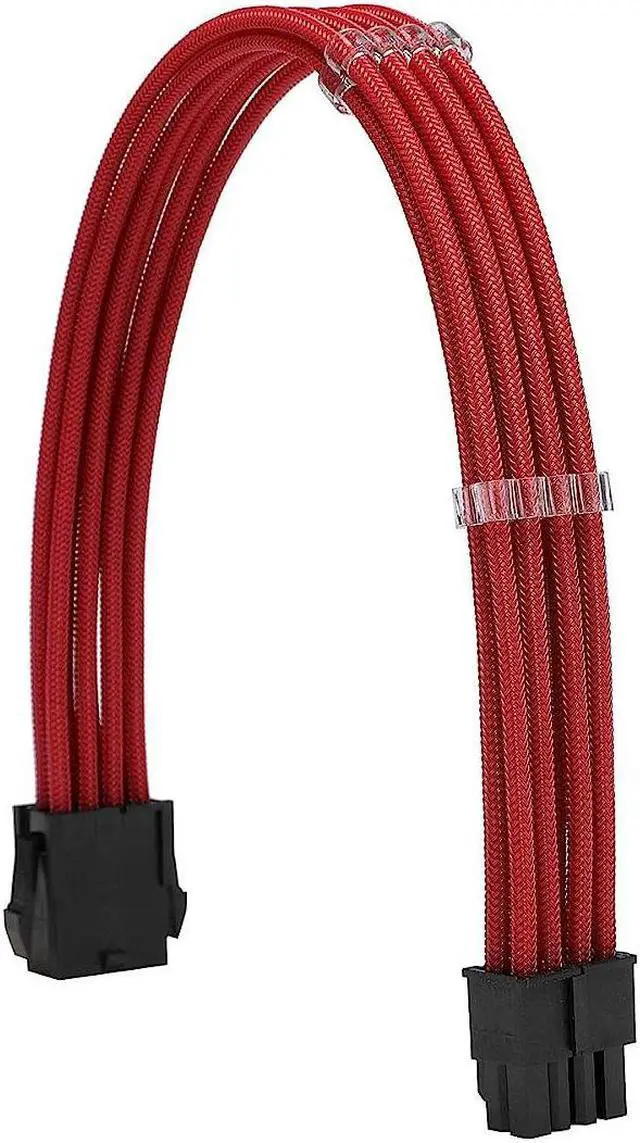 Alt view image 4 of 6 - Sleeve Extension Power Supply Cable Kit 18AWG ATX 24P+ EPS 8-P+PCI-E8-P with Combs for PSU to Motherboard/GPU (red)