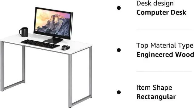 Alt view image 7 of 7 - SHW Home Office 32-Inch Computer Desk, White