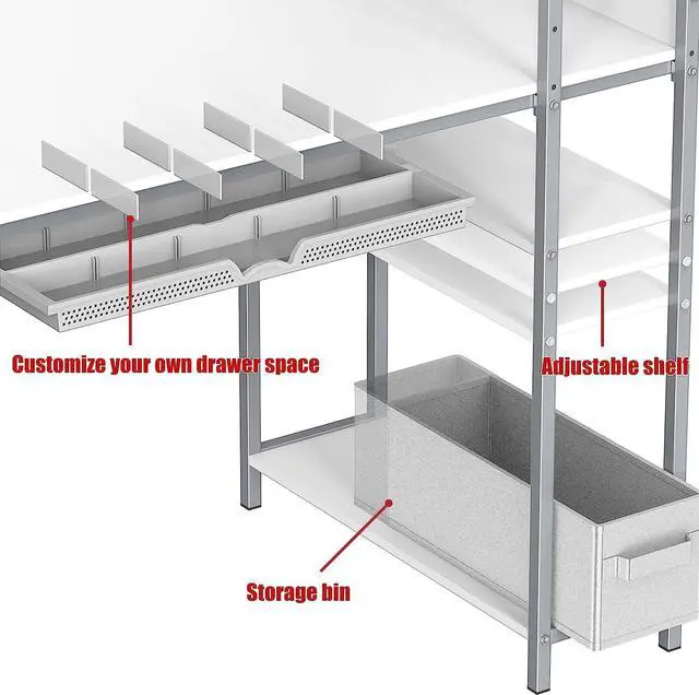 Alt view image 7 of 7 - SHW 46-Inch Mission Desk with Side Shelf, White