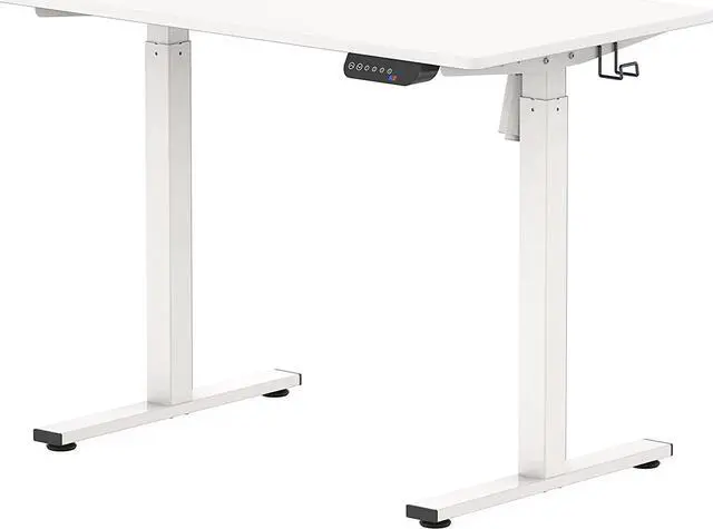 Alt view image 6 of 7 - SHW Height Adjustable Standing Desk, White, 100 x 60 cm