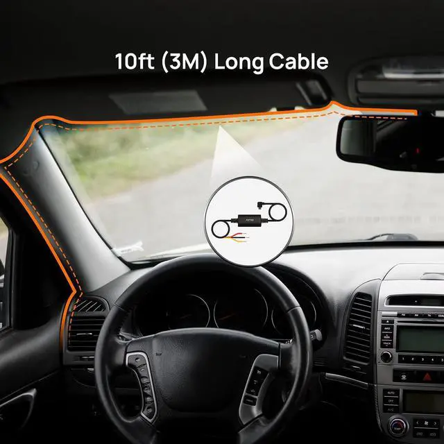 Alt view image 5 of 5 - 70mai Hardwire Kit UP02, 10ft Micro USB Dash Cams, 12V-30V to 5V/2.4A, Low Voltage Protection 11.8V, 24 Hour Parking Surveillance Power Supply for A800S-1 Car Cameras