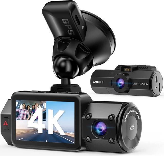Vantrue N2S 4K Dash Cam with GPS, Front and Inside Dual 2.5K 1440P, IR  Night Vision Uber Car Camera, 24/7 Recording Parking Mode, Motion  Detection
