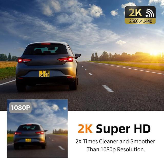 Dash Cam 2K, KAWA 360 Dash Camera for Cars 1440P with Starlight Color