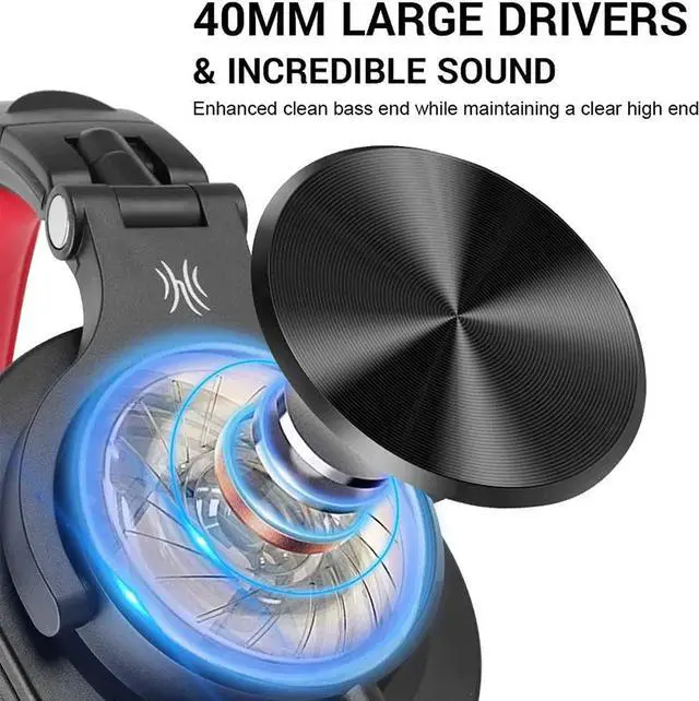 Alt view image 5 of 7 - OneOdio A71 Wired Over Ear Headphones, Studio Headphones with SharePort, Professional Monitor Recording & Mixing Foldable Headphones with Stereo Sound for Electric Drum Keyboard Guitar Amp (Red)