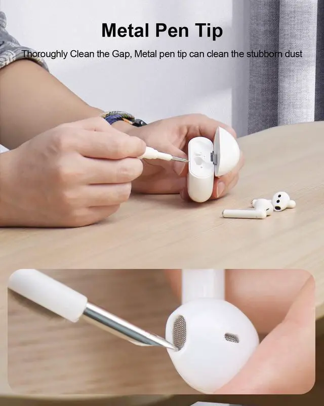 Alt view image 5 of 7 - Hagibis Cleaning Pen for Airpods Pro 1 2 Multi-Function Cleaner Kit Soft Brush for Bluetooth Earphones Case Cleaning Tools for Lego Huawei Samsung MI Earbuds (White)
