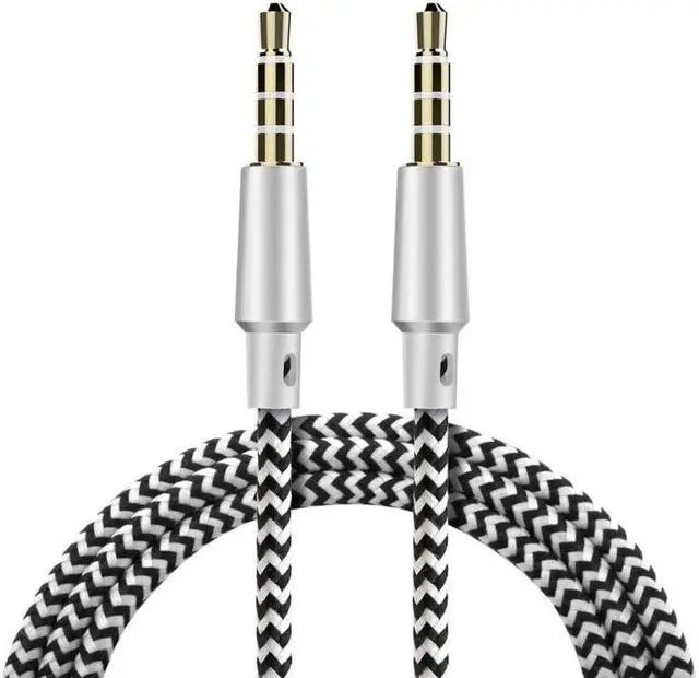 Main image of 3.5mm 4 Pole Aux Cable 4 position Stereo Mic Audio MM Wire Gold Plated 5Ft