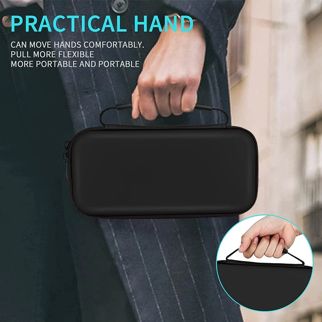 Alt view image 6 of 7 - DLseego Carrying Case for Nintendo Switch lite, Newest Design Portable Travel Carrying Case 4 in 1 Accessories Kit with 1 Pcs Glitter case, 2 Pcs Screen Protectors and 4 PcsThumb Grips Caps - Black