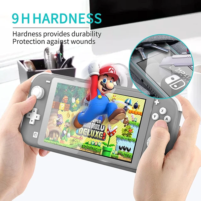 Alt view image 3 of 7 - DLseego Carrying Case for Nintendo Switch lite, Newest Design Portable Travel Carrying Case 4 in 1 Accessories Kit with 1 Pcs Glitter case, 2 Pcs Screen Protectors and 4 PcsThumb Grips Caps - Black