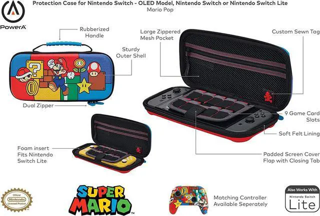 Alt view image 2 of 7 - PowerA Protection Case for Nintendo Switch - OLED Model, Nintendo Switch or Nintendo Switch Lite - Mario Pop
