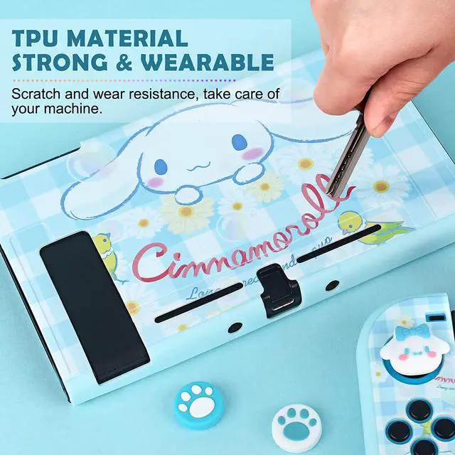 Alt view image 5 of 7 - DLseego Cartoon Dog Switch Case Set Blue Carrying Case with 12 Slots Cute TPU Protective Case Soft Cover with 4PCS Lovely Puppy & Claw Thumb Grips Caps and 1PCS Kawaii Sticker for Switch 2017