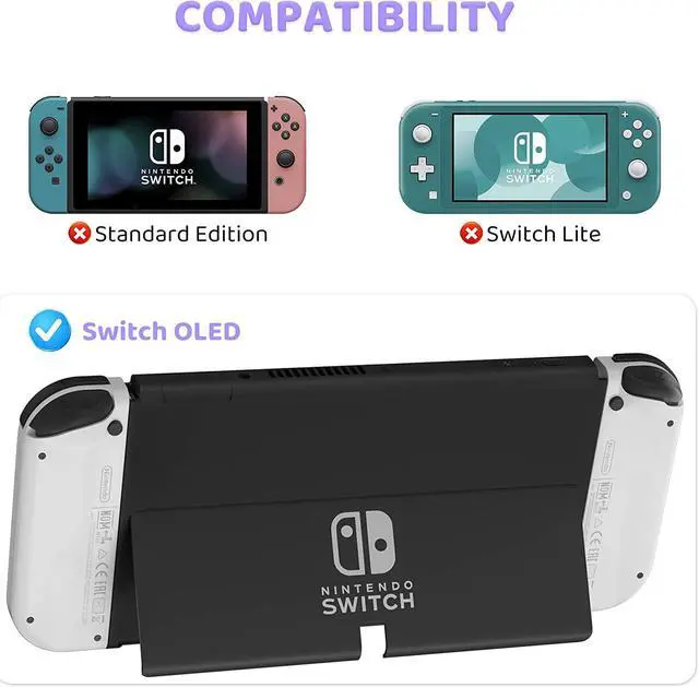 Alt view image 7 of 7 - FANPL Case bundle for Nintendo Switch OLED Accessories, Carrying Case for Switch OLED and Joy Con Controller with Hard Flip Protective Case and Screen protector, 4 Thumb Grips, Shoulder Strap (Purple)
