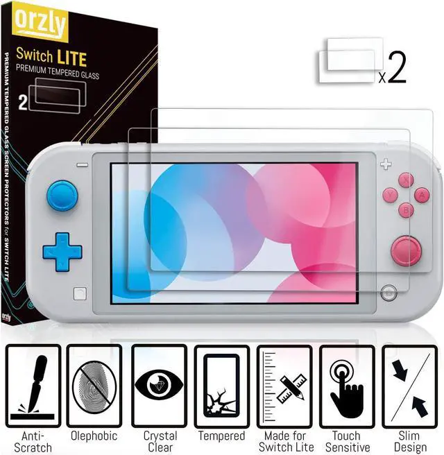 Alt view image 6 of 7 - Orzly Switch Lite Accessories Bundle - Case & Screen Protector for Nintendo Switch Lite Console, USB Cable, Games Holder, Grip Case, Headphones, Thumb-Grip Pack & More (Gift Pack - Z&Z Edition)