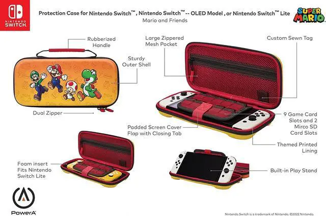 Alt view image 2 of 7 - PowerA Protection Case for Nintendo Switch - OLED Model, Nintendo Switch or Nintendo Switch Lite - Mario and Friends
