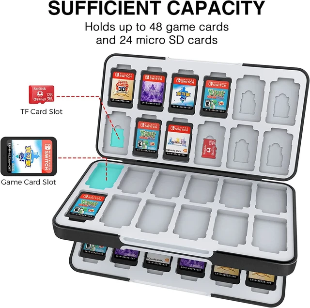 Alt view image 2 of 7 - HEIYING Game Card Case for Nintendo Switch&Switch OLED,Customized Pattern Switch Lite Game Card Storage with 48 Game Card Slots and 24 Micro SD Card Slots. (Game Console)