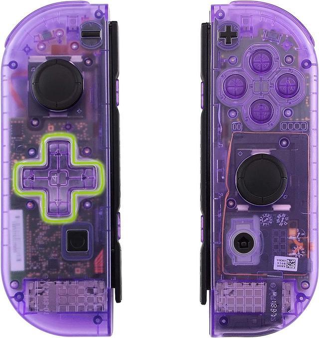eXtremeRate Clear Atomic Purple Joycon Handheld Controller Housing