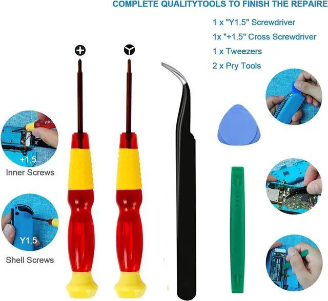 Alt view image 4 of 7 - 2-Pack Replacement Joystick Analog Thumb Stick Repair Kit for Nintendo Switch/Switch OLED Model/Switch Lite Joy-Con Controller - Drift Fix Tools Y1.5 / +1.5 Screwdriver/Pry Tools