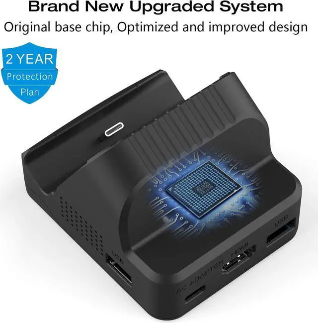 Alt view image 6 of 7 - Switch Dock for Nintendo, TV Switch Docking Station Portable Switch Dock to TV for Nintendo Switch/Nintendo Switch OLED Model with USB 3.0 Port and Cooling Fan (Black)